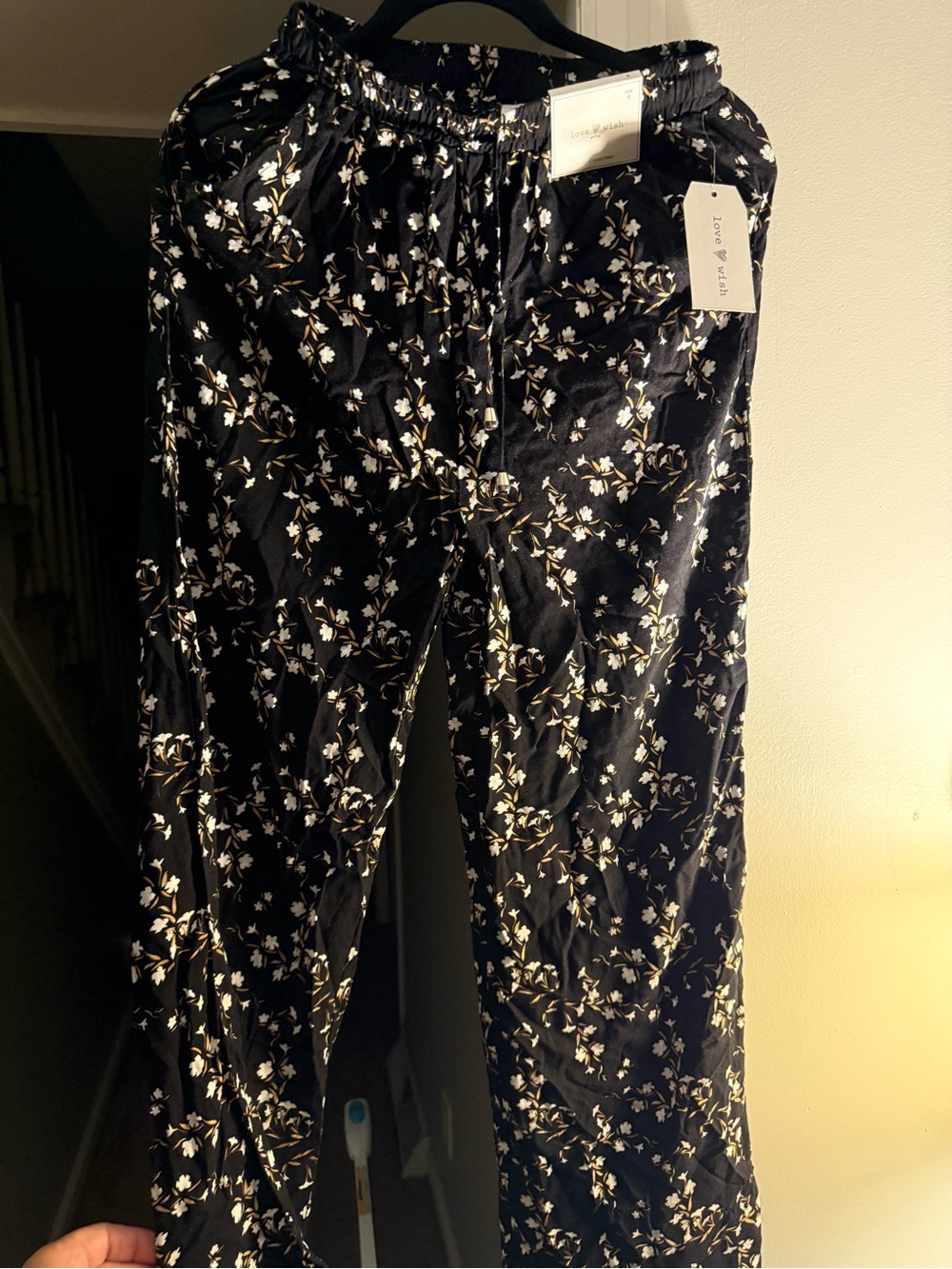 Black Floral light weight Lounge Pants